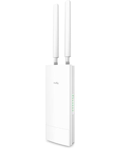 Cudy Modem Router 4G LTE Cat 4 da esterno sbloccato con slot per scheda SIM, WiFi N300, IP65, antenne cellulari rimovibili, adattatore PoE passivo, montaggio su palo o a parete, VPN, LT400-Outdoor