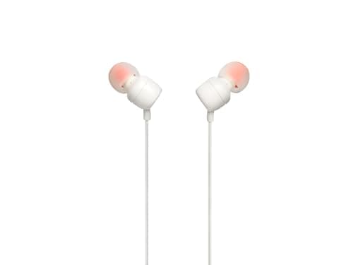 JBL T110 Intra-Auricolari con Comando e Microfono Universale, Bianco, Piccola