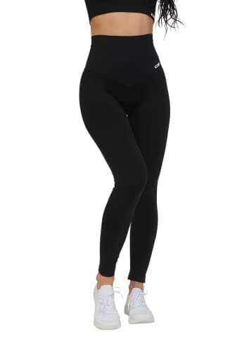 FGM04 Frida Leggings Donna Fitness Push up Gym Fashion - Aiuta a ridurre Cellulite e adiposità - Sportivi o Casual (M-L, Nero)