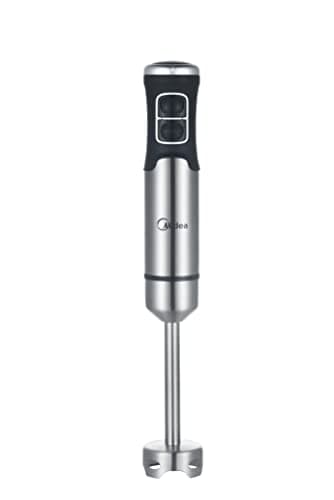 MIDEA MJ-BH1001WE Frullatore ad Immersione, Potenza 1000 Watt, Acciaio Inox, Colore Nero