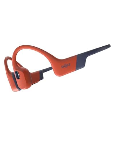 SHOKZ Cuffie sport a conduzione ossea OpenSwim Pro, auricolari wireless Open-Ear impermeabili IP68 con Bluetooth 5.4, 32 GB storage MP3, micr. con canc. rumore, 9 ore ripr. per corsa e nuoto, Rosso