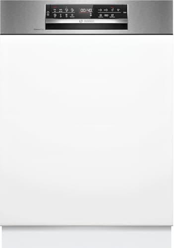 Bosch SMI6ECS12E Serie 6, Lavastoviglie da incasso con frontalino, Home Connect, Extra Clean zone: lavaggio intenso per lo sporco più ostinato, Diagnostica da remoto, Acciaio, 60 cm