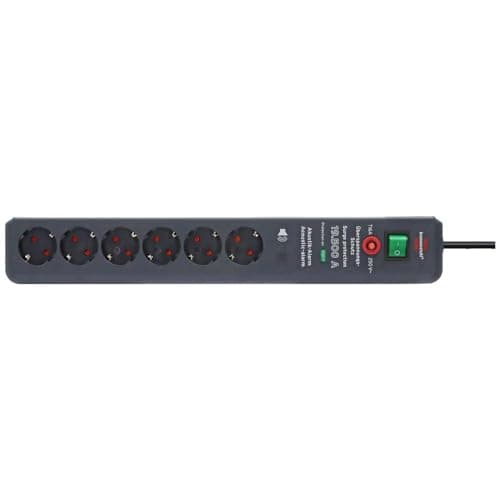 Brennenstuhl Secure-Tec Surge Protection 15.000 A 6AC Outlet(s) 3m Black Surge Protector - Surge Protectors (6 AC Outlet(s), 3500 W, 3 m, Black)