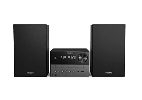 PHILIPS AUDIO M3505/12 Mini Impianto Stereo Hi-Fi Compatto Bluetooth, Radio DAB+/FM, CD, USB, CD-MP3, 18 W, Porta USB per Ricarica, Altoparlanti Bass Reflex, Modello 2020/2021