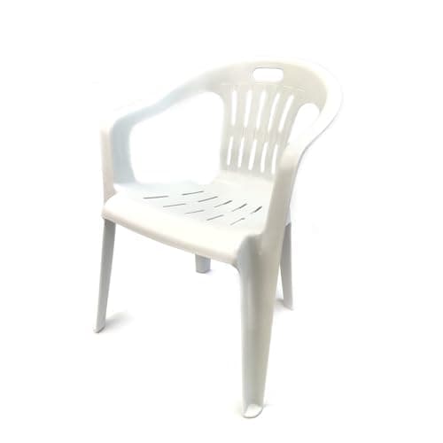 Ecoplast Sedia da Giardino per Bambini in Plastica, Bianco, 355x265x500 mm