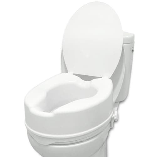 PEPE - Rialzo wc per anziani (15 cm Altezza) Marchio europeo, Alzawater per Protesi Anca, Con coperchio, Mobilità ridotta, Disabili, Sistema di fissaggio laterale, Ausili, Bianco