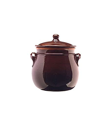 Colì Maioliche E Terrecotte Dal 1650 Brunella Pentola Bombata con Coperchio, Ceramica, Marrone, 20 cm