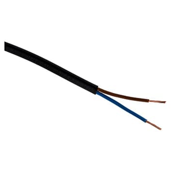 HO3VVH2-F - Cavo di alimentazione elettrica 2 x 0,75, 5 m, colore: Nero