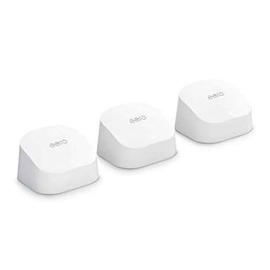 Router wi-fi mesh Amazon eero 6 | Ethernet 500 Gbps | Fino a 420 m² | Connessione di oltre 75 dispositivi | Confezione da 3 | Modello 2021