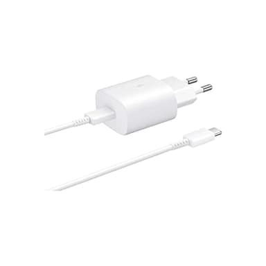 Samsung EP-TA800N 25W Caricabatterie a Ricarica Super Veloce Cavo Incluso, Porta USB di tipo C, Bianco