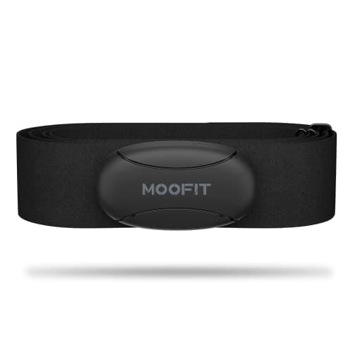 moofit HR8 Cardiofrequenzimetro Fascia Toracica, Dati Frequenza Cardiaca in Tempo Reale Bluetooth 5.0/ANT+, Impermeabile IP67, Compatibile con le app iOS/Android, Attrezzatura da Palestra, Nero