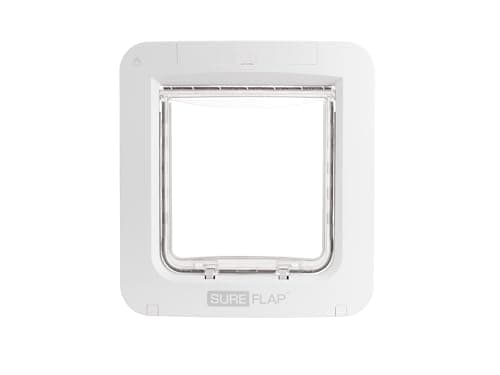 Porta per animali con lettore di microchip Connect SureFlap Sure Petcare, compat. Targhetta per collare RFID e microchip, controllo da App, Hub, garanzia di 3 anni, richiede 4 batterie C (non incl.)