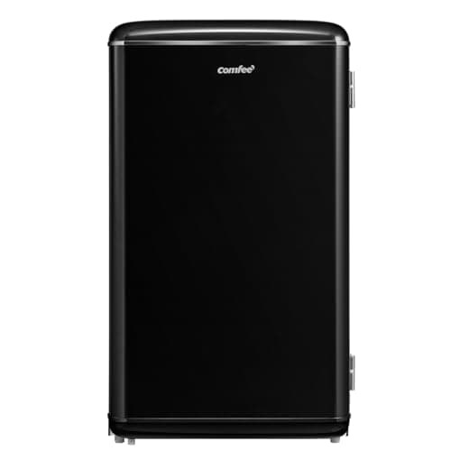 COMFEE' RCD93BL2EURT(E) Piccolo frigorifero 93Litre, Design retrò, Mini frigo da tavolo, Termostato regolabile, Silenzioso, Adatto per casa, ufficio e hotel, Nero