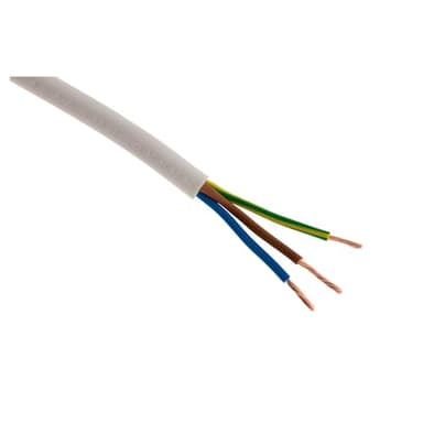 Zenitech - Cavo di alimentazione HO5VV-F 3G1,5 Bianco - 10 m