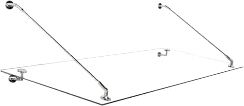 Wagner, tettoia di vetro per porta balcone, copertura per porta d’ingresso, vetro VSG consupporto in acciaio inox