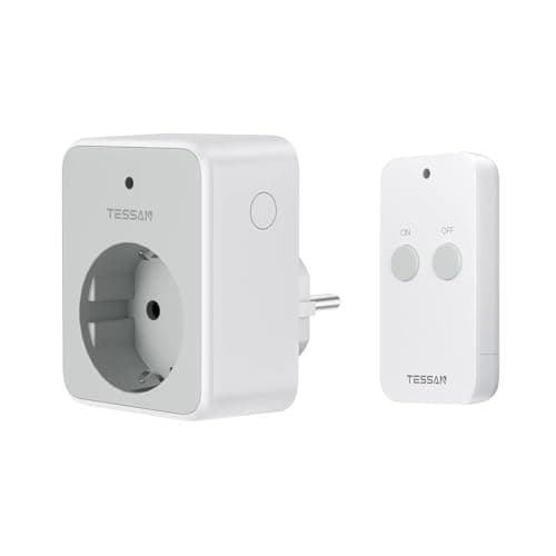 TESSAN Presa con Telecomando Wireless, Presa Telecomandata Portata con Telecomando Magnetico, Fino a 30m di Raggio Operativo, Interruttore Spine Wireless PreProgrammato Adatto Interno