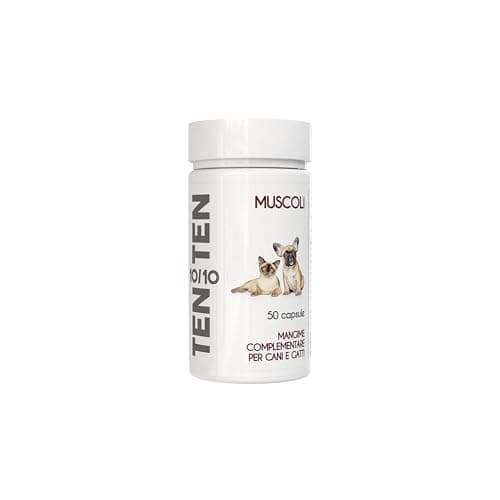 Ten-Ten Muscoli | Integratore per cani e gatti | 50 capsule | Sviluppo Muscolare, Sostegno dopo Infortunio, Animali Debilitati o Inappetenti