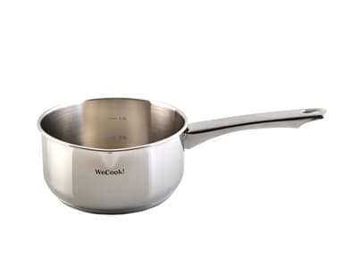 Wecook! Casseruola per induzione in acciaio inox 18/10 - Eleganza e Precisione in Cucina con Scala Graduata. Adatta a Induzione, Ø 14 cm, 1,1 litri di Capacità."