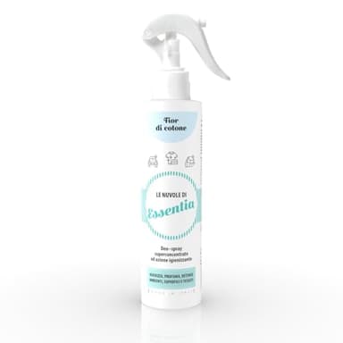 Le Nuvole di ESSENTIA, Profumo Igienizzante Spray per Ambienti, Tessuti e Superfici con Essenze Naturali e Sali Quaternari di Ammonio (Fior di Cotone, 250 ml, confezione da 1)