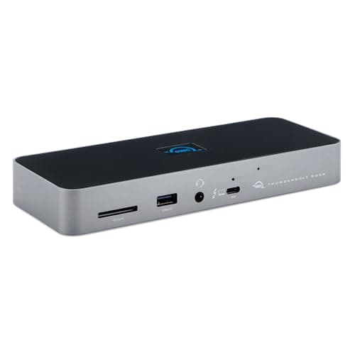 OWC Thunderbolt Dock - 4x Thunderbolt 4 (USB-C), 3x USB 3.2 Gen 2 Type-A fino a 10Gb/s (1250MB/s), compatibile USB 2.0/3.0, 1x porta USB 2.0, 1x Gigabit Ethernet, stereo da 3,5 mm Audio, 1x slot SD