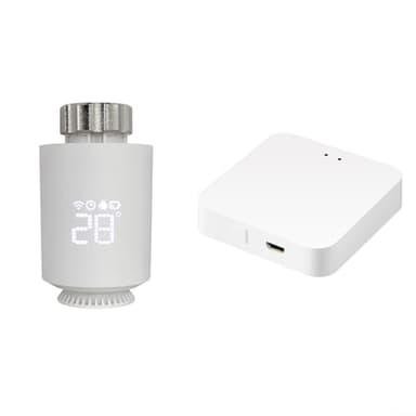 Sandyseptember Valvola termostatica intelligente per termosifone, valvola di controllo intelligente della temperatura, termostato intelligente controllato da app per telefono cellulare con sei