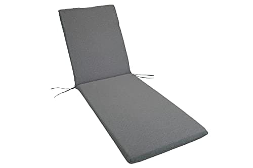 GHIOCUSCINI | Cuscino per Lettino Prendisole, COLORE GRIGIO in Tessuto Cotone/Poliestere, Sfoderabile, 73 + 110 x 57 cm, Alto 6 cm, Made in Italy