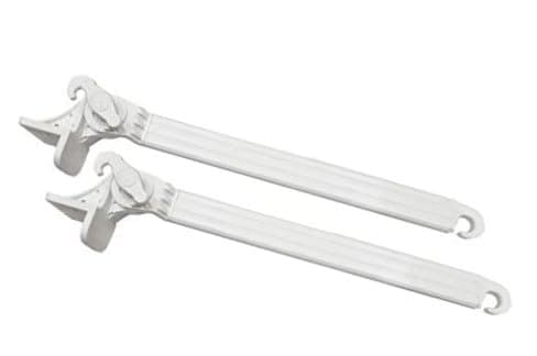 Generico 2000 Tende | Coppia Braccetti per Tende da Sole - Modello 7000 -in Alluminio Estruso e con Supporti in Acciaio - Ricoperto in PVC - Misura 50 cm - Regolabile da 0 a 180° - Bianco RAL 9010