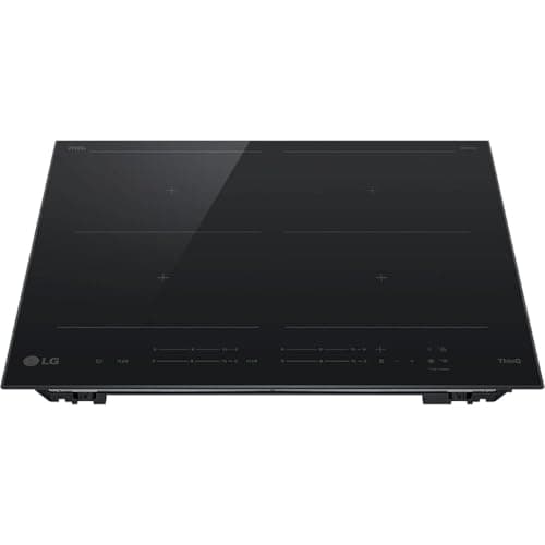 LG CBIZ2437B Piano Cottura Induzione 60cm, Potenza da 2,5 a 7,4kW, 4 Zone Totali, 2 Zone Flex, 15 Livelli di Potenza + Boost, Controlli Touch Slide Indipendenti, Wi-Fi, Vetro Ceramico SCHOTT, Nero