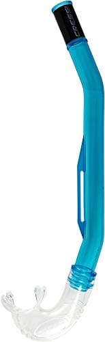 CRESSI Island Clear Black, Tubo Snorkel Tradizionale con Minime Curvature e Supporto Integrato per Snorkeling e Apnea Unisex Adulto, Trasparente/Aquamarina/Nero, Taglia Unica