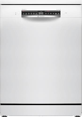 Bosch SMS4EVW08E Serie 4, Lavastoviglie da libera installazione, Home Connect, EfficientDry: apertura automatica della porta, Diagnostica da remoto, Assistente al lavaggio, Bianco, 60cm