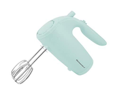 Elite Gourmet EHM003M Frullatore elettrico da cucina ultra potente Maxi-Matic a 5 velocità con 2 miscele extra larghe in acciaio inossidabile, liscio, più comodo contenitore per frusta, blu menta