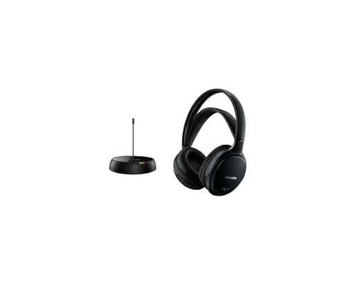 PHILIPS AUDIO SHC5200/10 Cuffie HiFi Wireless Sovrauricolari (32-mm-Driver, Trasmissione FM Wireless, Fascetta con Regolazione Automatica, Design Leggero, Ricaricabile) Nero