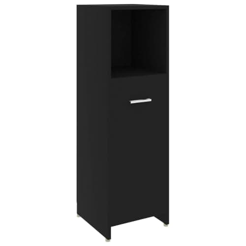 vidaXL Armadio da Bagno Stipo Stipetto Scaffalatura Mobile Arredo Sottolavabo Scaffale Armadietto Mobiletto Nero 30x30x95 cm in Truciolato