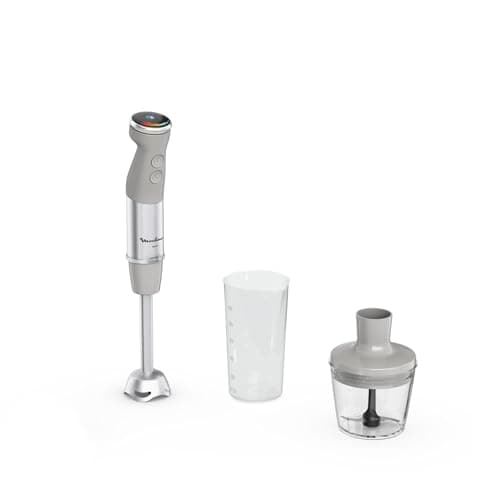 Moulinex Quickchef+, Frullatore a Immersione, Tecnologia con Lame Powelix, 1000 W, Modalità Silenziosa, 20 Velocità, Modalità Turbo, DD672B
