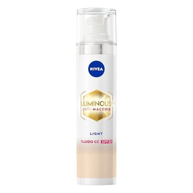 NIVEA Luminous630 Fluido CC Cream SPF 30 3-in-1 Light 40 ml, Crema colorata viso con pigmenti incapsulati e tripla azione anti-macchie, Crema antimacchie viso con Acido Ialuronico e Thiamidol