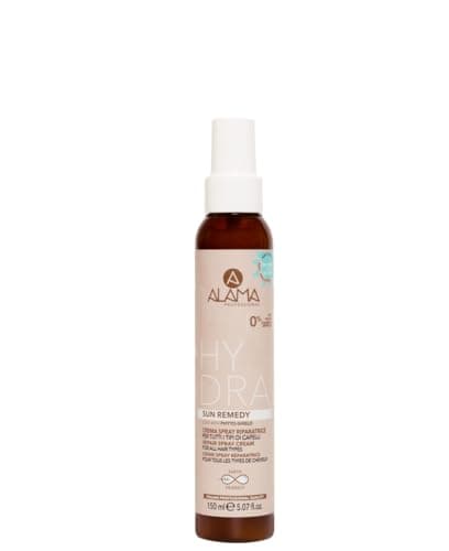 Alama Hydra Crema Spray Riparatrice Solare per Capelli, Spray Ristrutturante e Anticrespo senza Risciacquo con Filtri UV Naturali, 150 ml