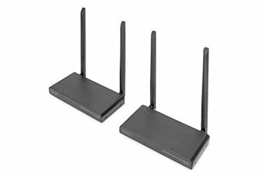 DIGITUS Wireless HDMI KVM Extender Set - portata fino a 200 m - FullHD 1080p/60Hz - punto a punto - uscita HDMI Loop - trasmissione IR - nero