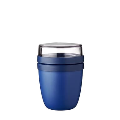 Mepal – Contenitore per il Pranzo Ellipse Mini – Scoparti Separati per Yogurt e Muesli - Adatto per il Freezer, il Microonde e la Lavastoviglie – 300 ml + 120 ml – Vivid Blue