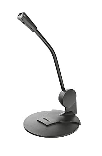 Trust Primo Microfono da Tavolo ad Alta Sensibilità su Supporto con Spina da 3,5 mm, Nero