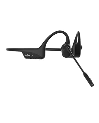 SHOKZ Auricolari OpenComm2 2025 Upgrade a conduzione ossea, auricolari Bluetooth open-ear con microfono per l'attenuazione del rumore, cuffie wireless, 16 ore di conversazione, Segnalibri, Nero