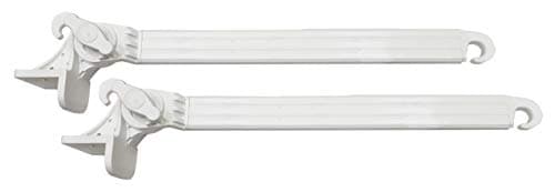 TENDAGGIMANIA Braccetti per Tende da Sole a Caduta Esterne in PVC - Colore Bianco - Misura 50 cm - 1 Coppia di Braccetti Tenda Regolabili Fino a 180° + 4 Viti autoforanti Incluse