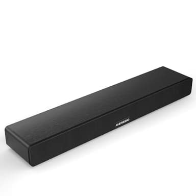 MEREDO Soundbar in legno con subwoofer integrato, 150 W, soundbar per dispositivi TV, all-in-one, altezza e bassi regolabili, ARC/ottico/Aux/BT 5.0 con 5 modalità EQ, home theater, 71 cm