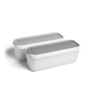SPRINGLANE set di 2 contenitori per gelato da 1 litro, contenitori per gelato, contenitori per congelatore, contenitori per gelato, senza BPA in qualità alimentare (Grigio - Rettangolo)