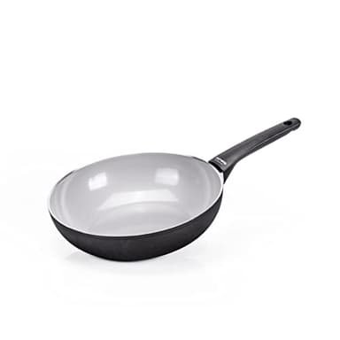 Moneta Futura Wok 28cm, rivestimento naturale FineGres (NO PFAS), anche per induzione. 100% Made in Italy