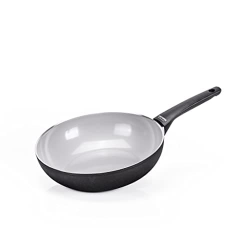Moneta Futura Wok 28cm, rivestimento naturale FineGres (NO PFAS), anche per induzione. 100% Made in Italy