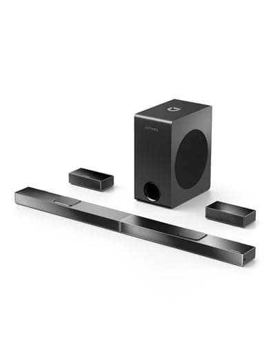 ULTIMEA 5.1.2 Soundbar compatibile con Dolby Atmos, subwoofer wireless da 8", sistema audio surround home theater, soundbar per TV, 2 driver rivolti verso l'alto, 4K HDR, Nova S80