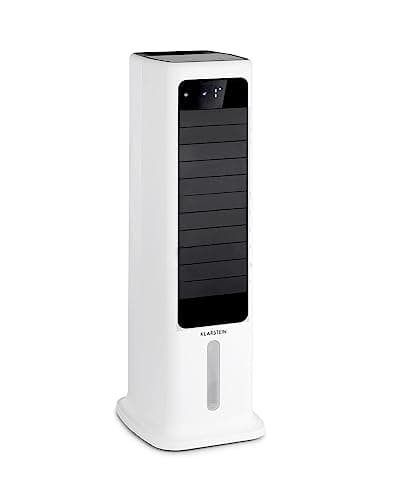 Klarstein Condizionatore Portatile Senza Tubo 60W, 4in1, Umidificatore, Climatizzatore Portatile Silenzioso con Night Mode, Ionizzatore, Ventilatore Aria Fredda, Raffrescatore 450m³/h, Serbatoio 6L