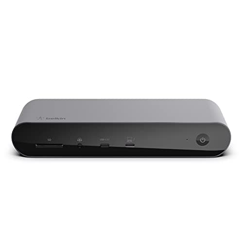 Belkin Dock Thunderbolt 4 Pro, supporto di 1 monitor 8K a 60 Hz, 2 monitor 4K, 2 porte Thunderbolt 4, 2 porte HDMI, USB-C PD da 90 W, ingresso/uscita audio, compatibile con MacBook Pro, XPS e altri