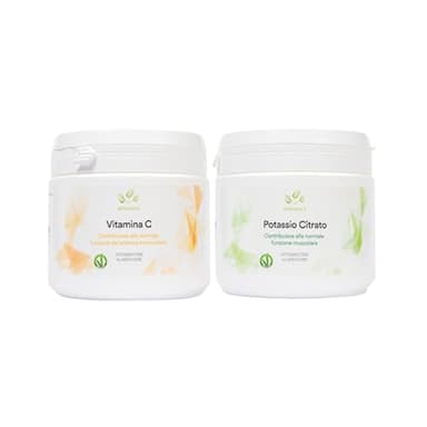 Benessence - Vitamina C in polvere e Potassio Citrato in polvere solubile - 2 barattoli da 500g