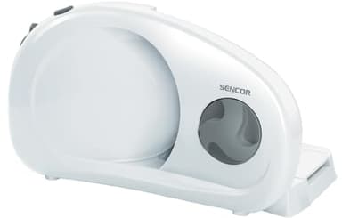 Sencor Affettatrice Elettrica Professionale - Potente e Compatta, Lama in Acciaio Inox 170mm, Spessore Regolabile 0-15mm, Ideale per Prosciutto, Salumi, Pane, Formaggio, 100W - SFS 1000WH - Bianco